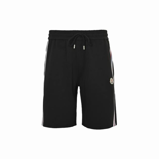 Moncler 25Ss Logo Embroidered Ribbon Patchwork Shorts Made of heavy breathable f