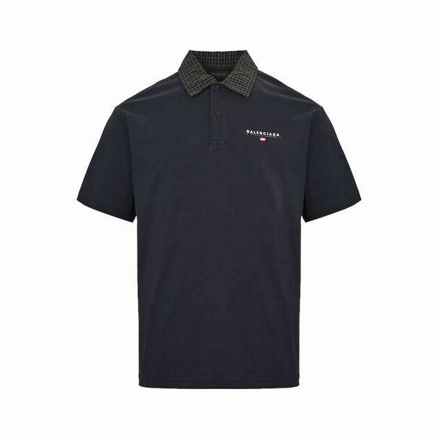 Balenciaga 25Ss Plaid Collar Polo Short Sleeve The deconstructed puzzle of the P