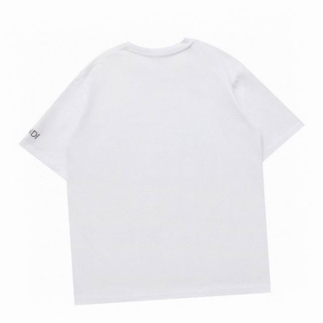 Fendi new summer collar devil eye embroidery casual round neck short-sleeved T-s