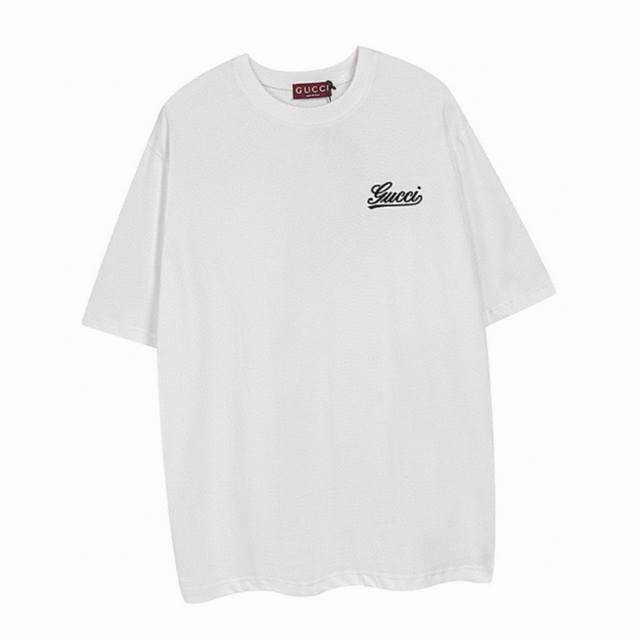 Gucci Summer new small logo embroidered round neck short-sleeved T-shirt, custom