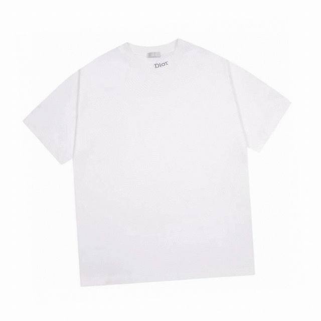 Dior new summer style round neck short-sleeved T-shirt with letters embroidered