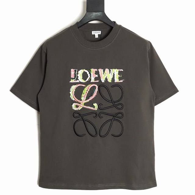 Loewe 25Ss colorful embroidered short-sleeved T-shirt The fabric is made of cust