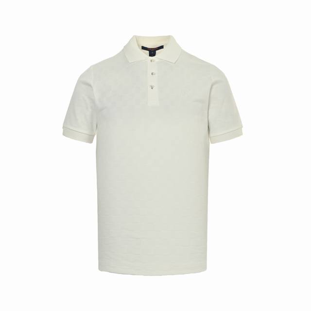 Louis Vuitton Pearl Button Checkerboard Embroidery Polo Short Sleeve The origina