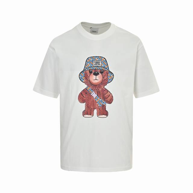 Burberry 23Ss front and back bear print short sleeves Summer new digital direct
