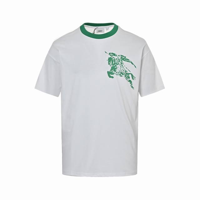 Burberry 25Ss contrasting collar horse print short sleeves The fabric is made of
