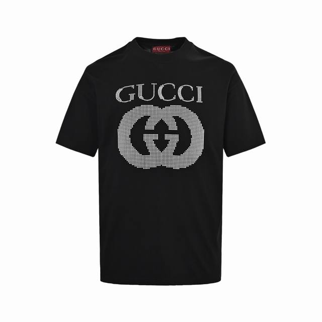 Gucci 24Ss pixel double G print short sleeves A fashionable short Tee for couple