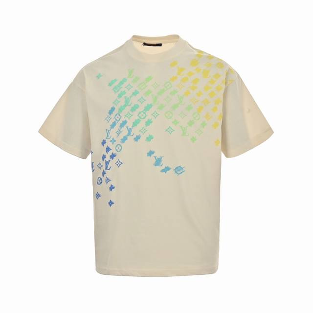 Louis Vuitton 24Ss gradient old flower foam print short sleeves custom woven and