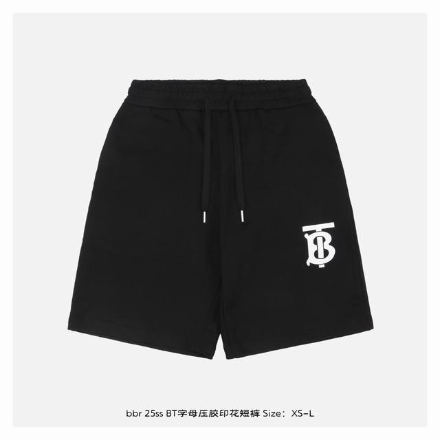 Burberry 25Ss Bt letter embossed printed shorts The printing is made of imported