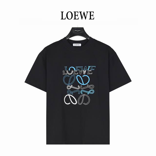 Loewe 25Ss irregular logo contrasting embroidery short-sleeved T-shirt . Purchas