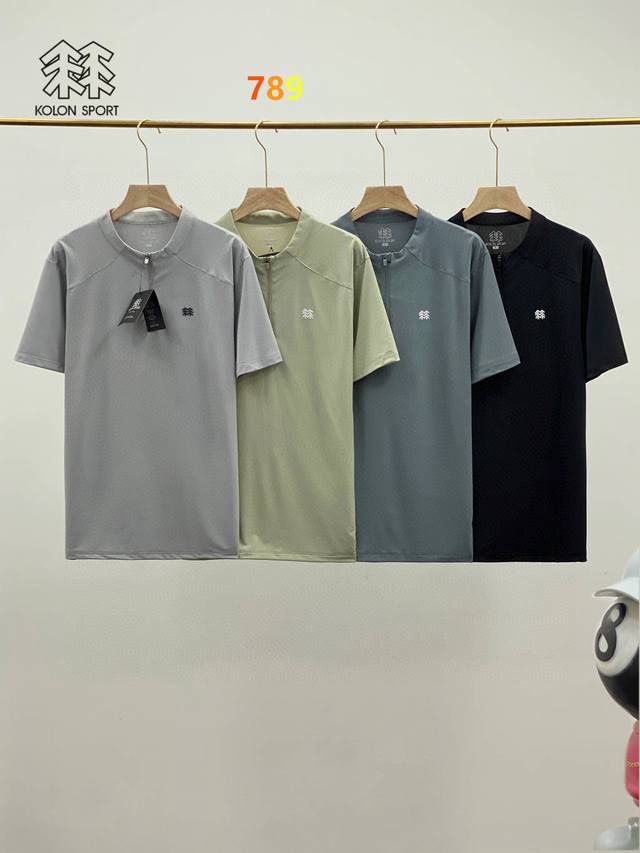Kolonsport Kolon 25 new four-color half-high collar T-shirt short-sleeved runnin