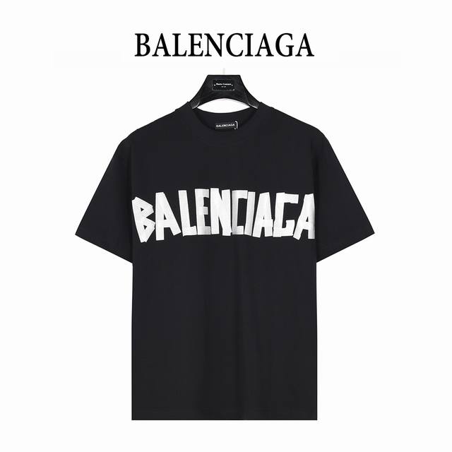Balenciaga 25Ss Masking Paper Letter Tape Short Sleeve T-shirt The most popular