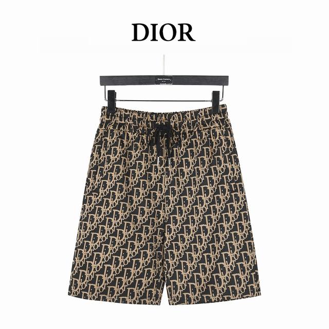 Dior 25Ss full print Cd letters cotton woven shorts Cd full print shorts importe