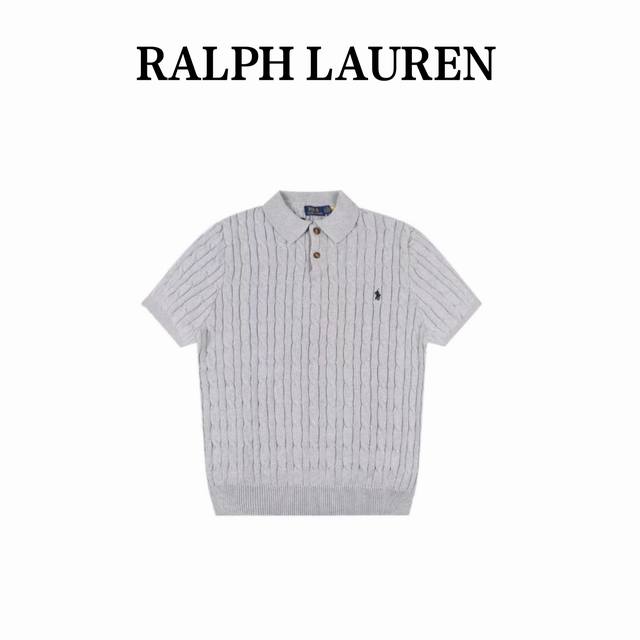 Ralph Lauren Summer Knitted Pony Embroidered Lapel Sweater Polo Shirt Short Slee