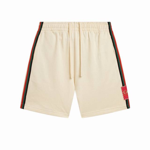 Gucci Gucci side letter logo ribbon red and green stripes embroidered terry shor