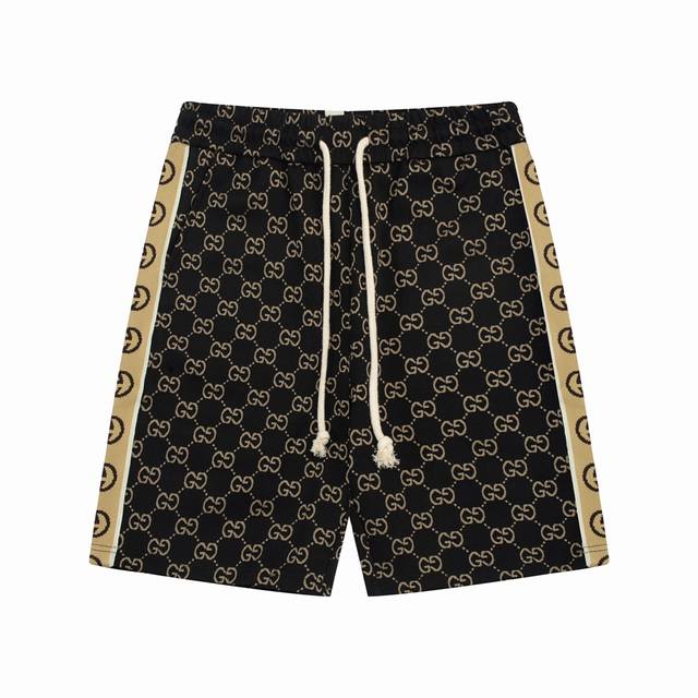Gucci jacquard double G embroidered logo logo, double G webbing shorts on the si