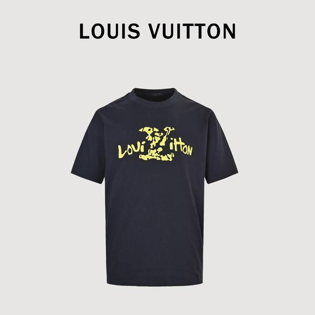 Louisviutton Louis Vuitton Lv25Ss yellow Logo short-sleeved T-shirt Popular spot