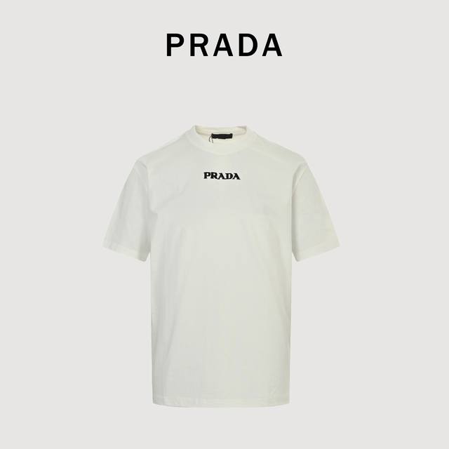 Prada Prada Prd 3D Toothbrush Embroidery Short Sleeve T-shirt Selected long-stap