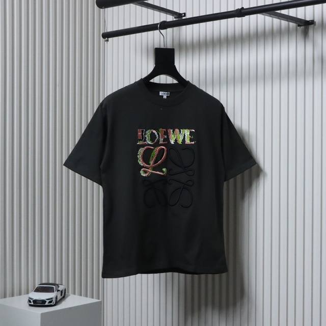 Loewe 25Ss colorful embroidered short-sleeved T-shirt is made of customized 240G
