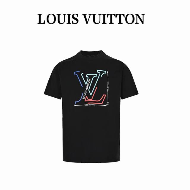 Louis Vuitton 23Ss colorful geometric letter print short sleeves The chest uses
