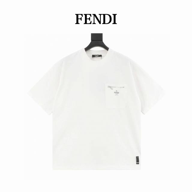 Fendi 25Ss Pocket Zipper Letter Logo Short Sleeve T-shirt Made of high-quality f
