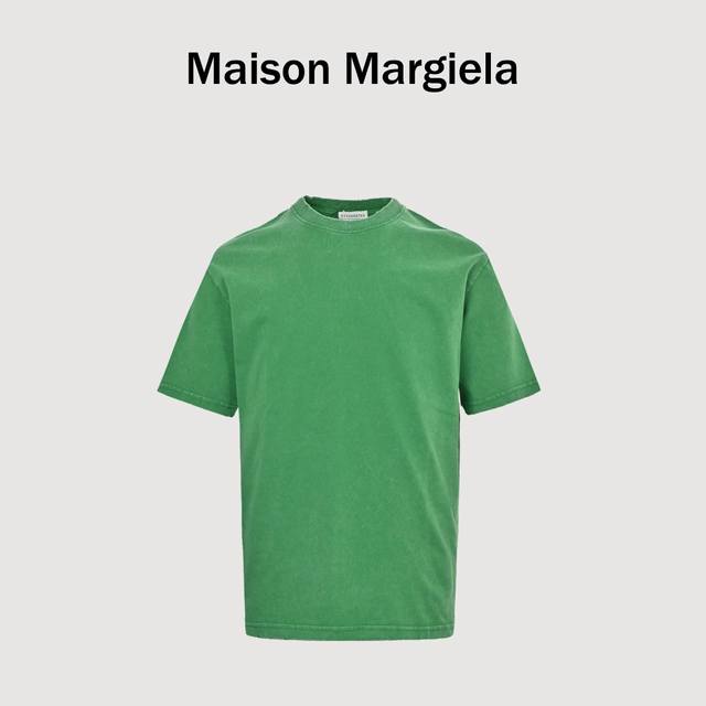 Maisonmargiela 25Ss back digital toothbrush embroidery horse-washed short-sleeve