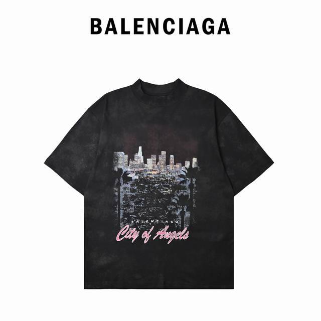 Balenciaga 25Ss City Night Scene Printed Short Sleeve Originally purchased for 6