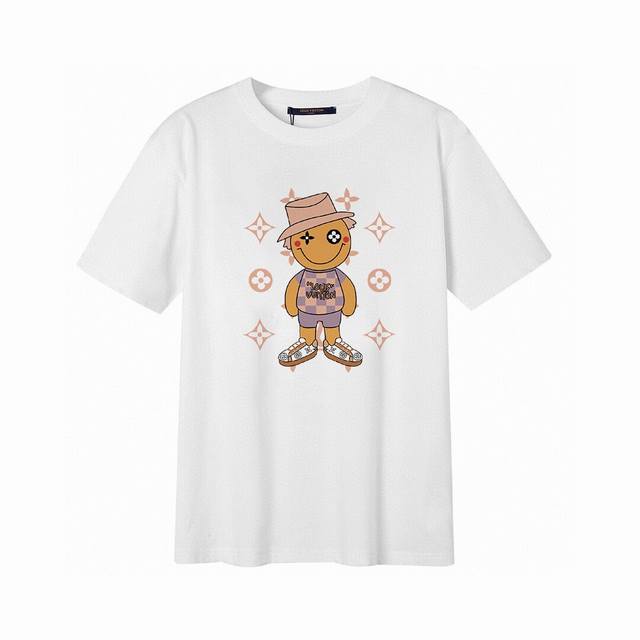 Lv new cartoon short-sleeved T-shirt, simple design looks very generous! The pat