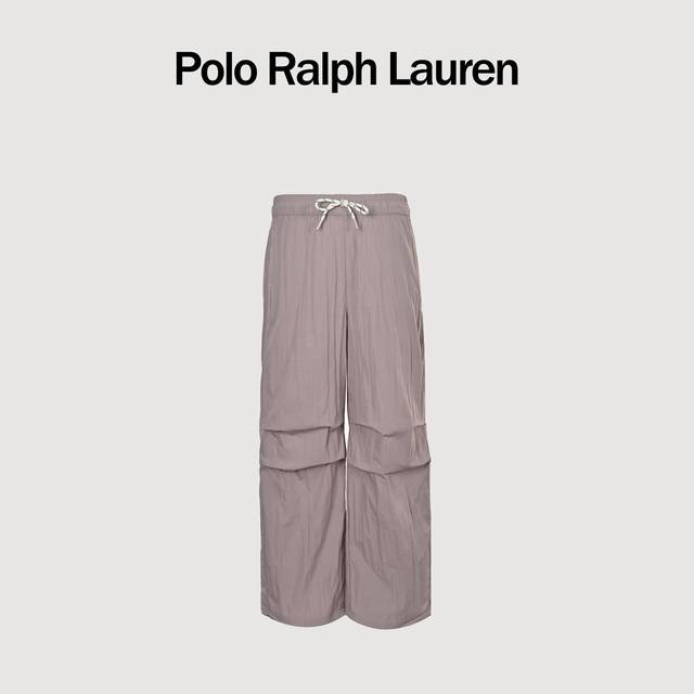 Ralph Lauren 24Fw Embroidered Small Logo Nylon Trousers Made of high-quality was