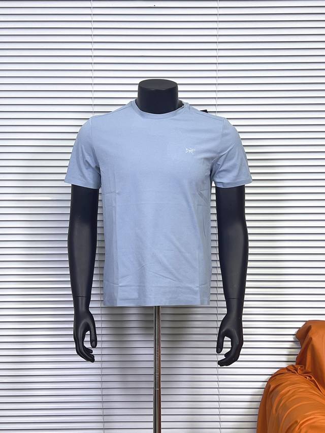 Arcteryx Bird Cotton short-sleeved classic logo round neck knitted T-shirt. fabr