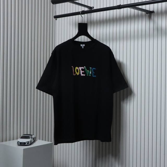 Loewe 24Ss rainbow letter embroidered short sleeves were originally purchased fo