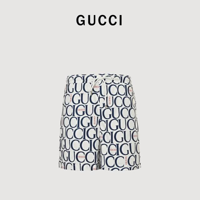 Gucci 24Ss capsule series full print beach shorts uses 3D laser positioning cutt