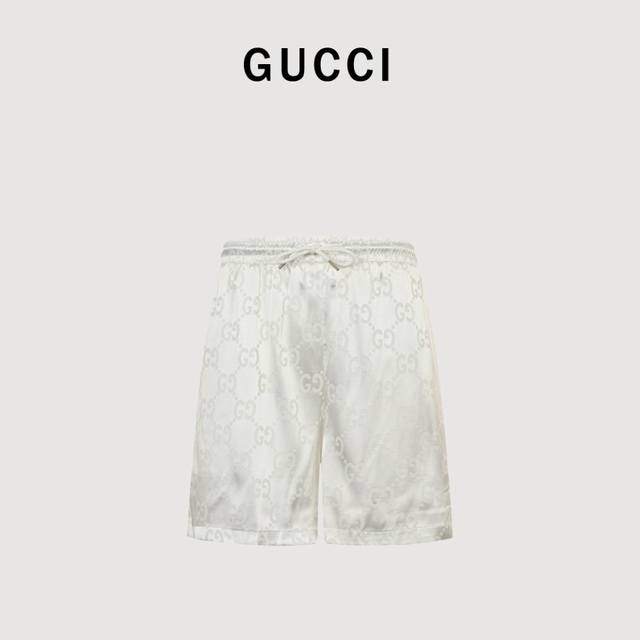 Gucci 24Ss Double G Jacquard Dark Pattern Beach Shorts Full Logo design, mulberr