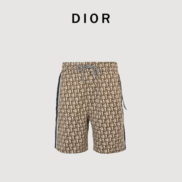 Dior 25Ss full print jacquard side webbing shorts Inspired by the retro style of