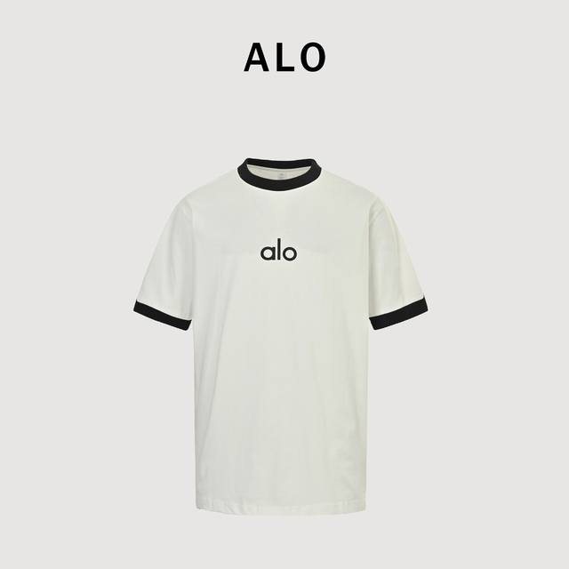 Alo 25Ss color block letter short sleeve T-shirt The fabric is made of customize