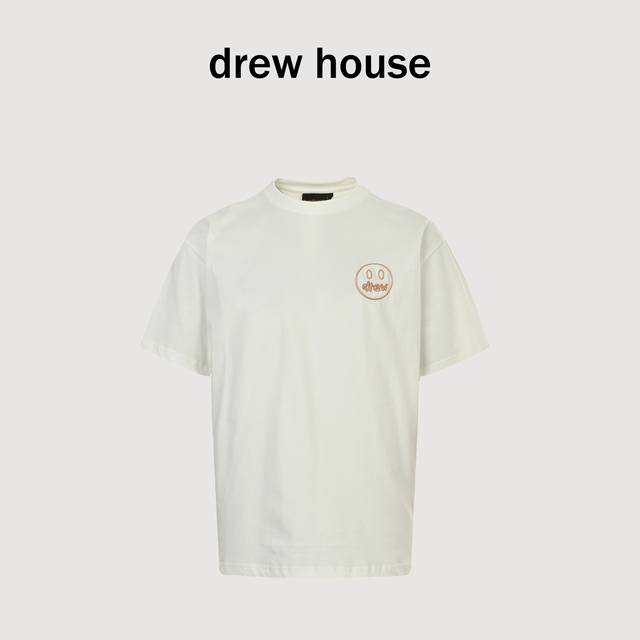 Drew House smiley face embroidered letter logo unisex loose short-sleeved T-shir