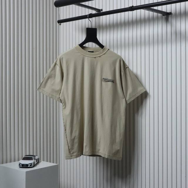 Balenciaga 25Ss reversed double-sided cola embroidered short-sleeved T-shirt Exc