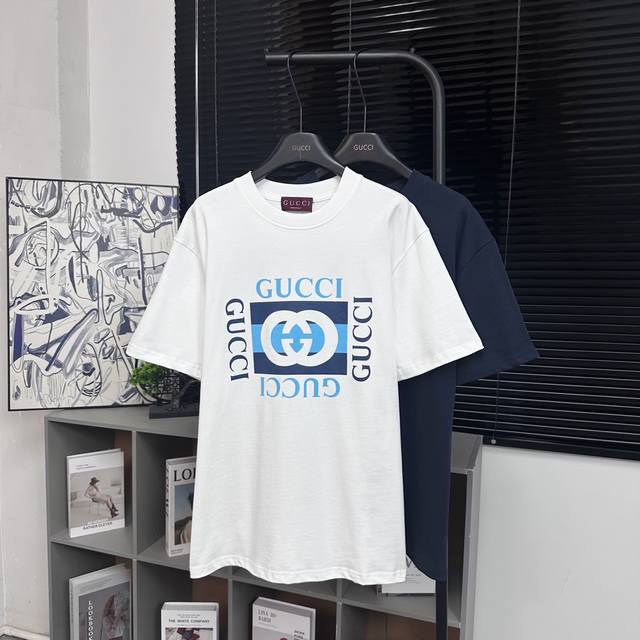 Gucci Style: G932# Gucci classic logo square letter print short sleeves Fabric -