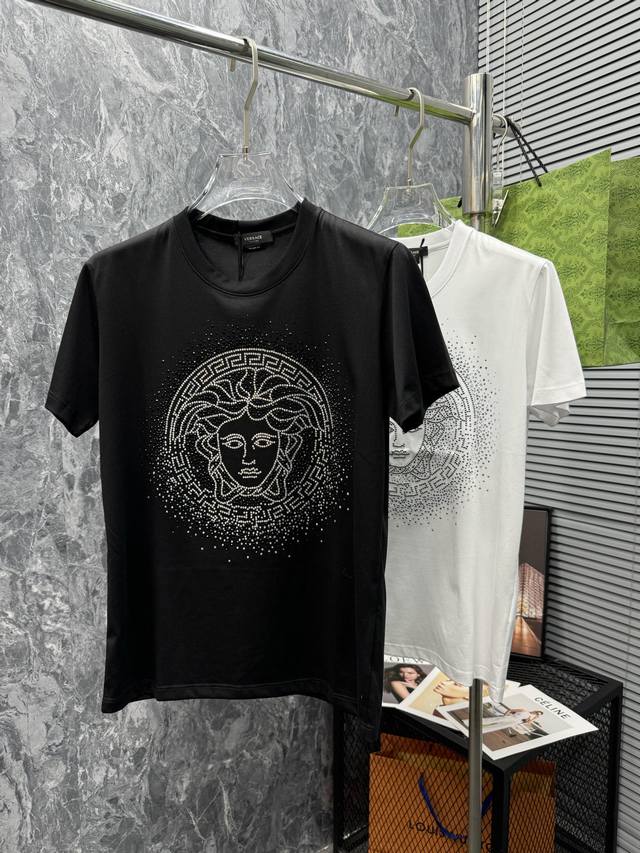 Exclusive strength!!! Ver23 new trade short Tee, classic Medusa sketch on the ch