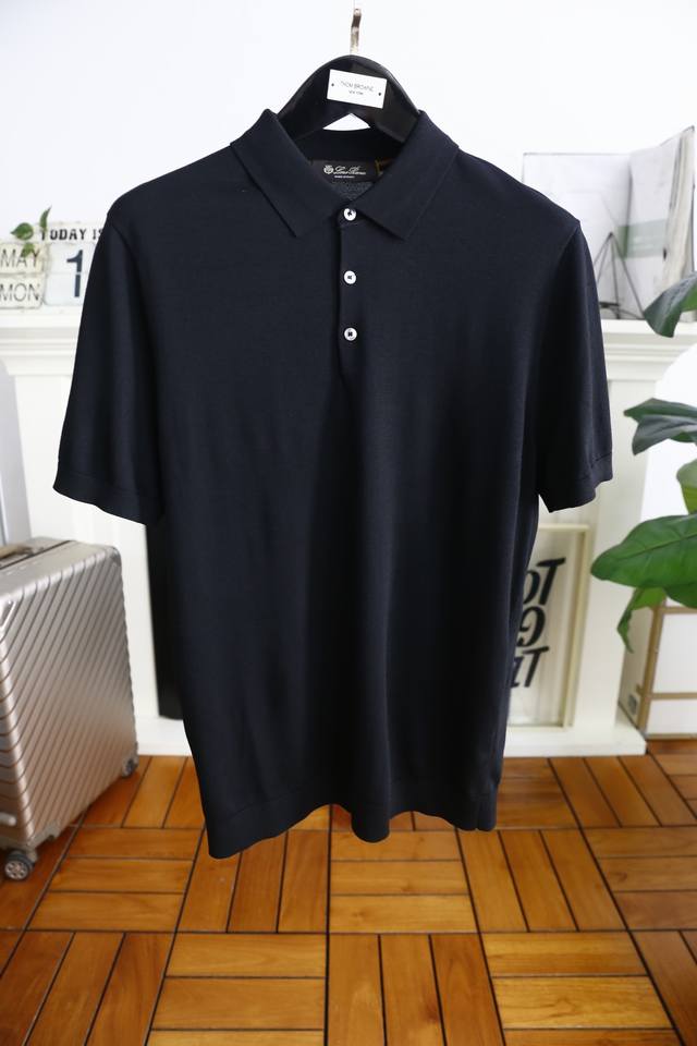 Lp. 2025 Summer new men's knitted short-sleeved fashionable classic lapel design