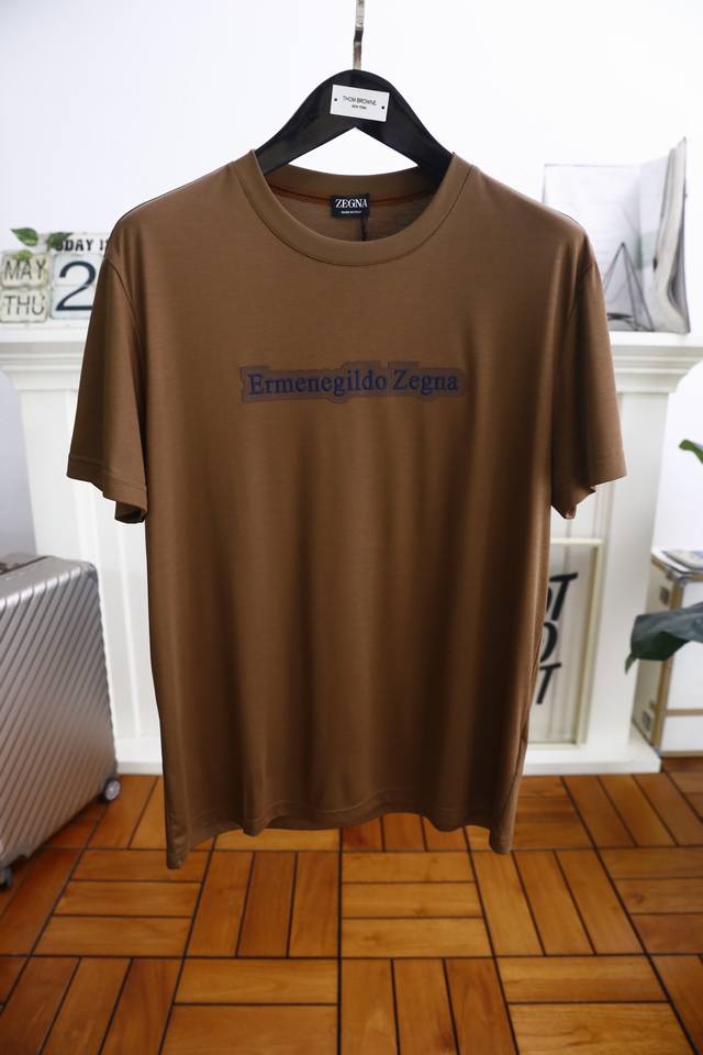 Zegna Ze*Na. 2025 Summer New Men's Round Neck Short Sleeves with Luxury Classic
