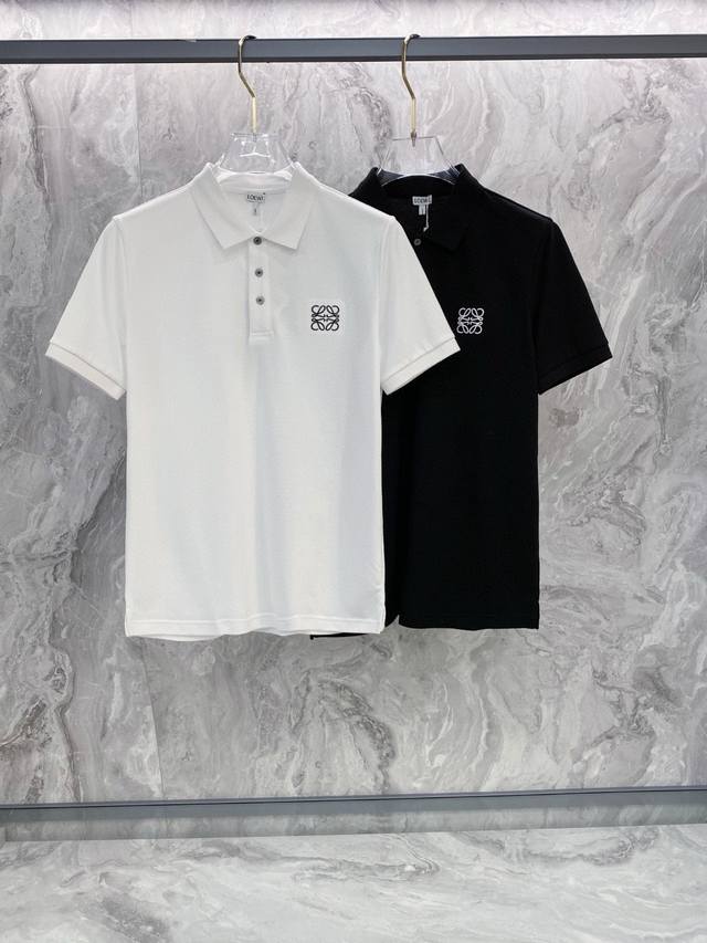 Loewe 2025Ss summer new Logo men's lapel Polo shirt T-shirt classic business men