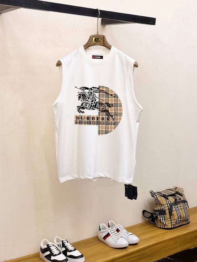 straight brand Burberry Burberry 2025 summer new vest T-sleeve classic simple st