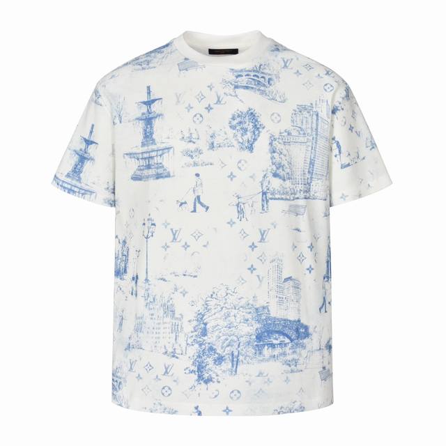 Exclusive supply 1V 25Ss Park Printed Round Neck Short Sleeve Originally purchas