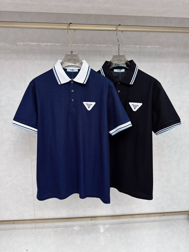 Prada 2025Ss newest short-sleeved Polo in spring and summer, soft to the touch,