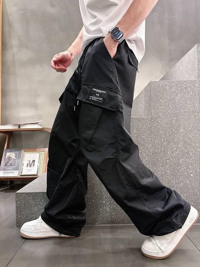 Y.3 classic high-end new casual pants, made of high-quality silk blended fabric,