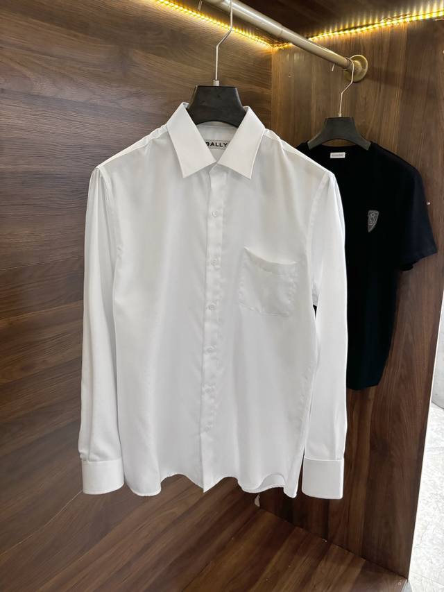 New# Bally jacquard pattern long-sleeved shirt, quality choice, elegant display