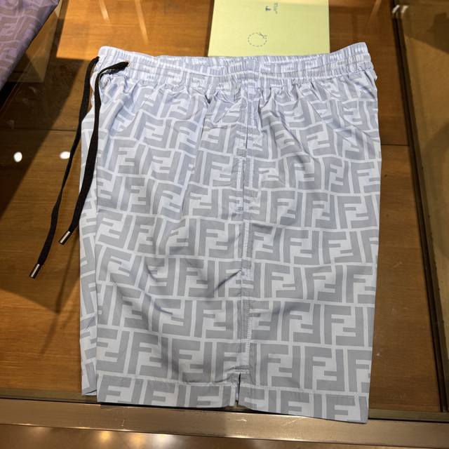 New arrival, Fd Fendi old flower Ff detail technology fabric sports shorts. Cust