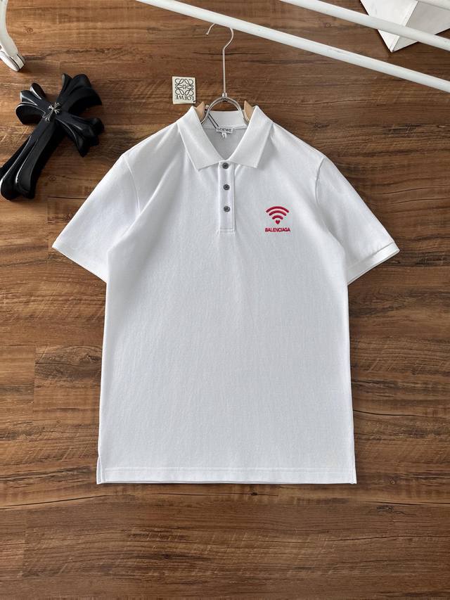 Balenciaga 2025Ss new spring and summer short-sleeved lapel T-shirt Polo, high v
