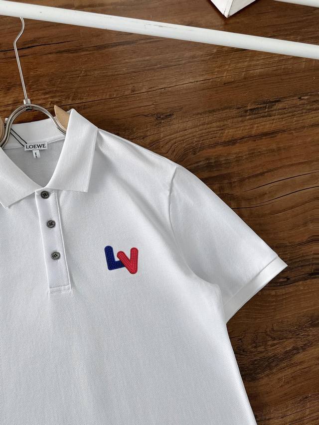 Lv 2025Ss New Spring and Summer Short Sleeve Lapel T-shirt Polo, high version fo