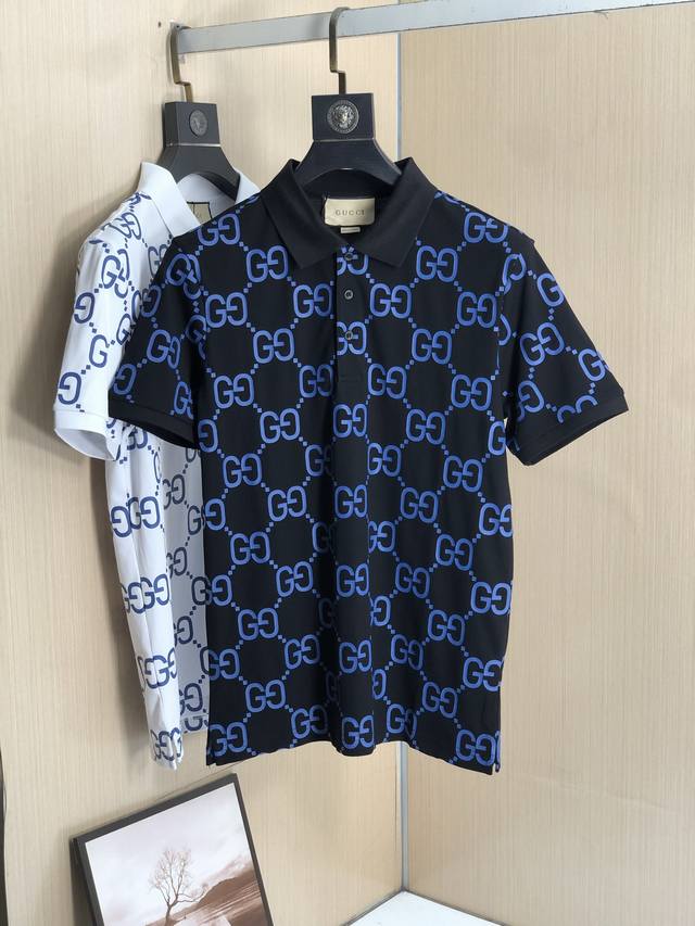Gucci 2025Ss new summer Logo men's lapel Polo shirt! Classic business men's styl